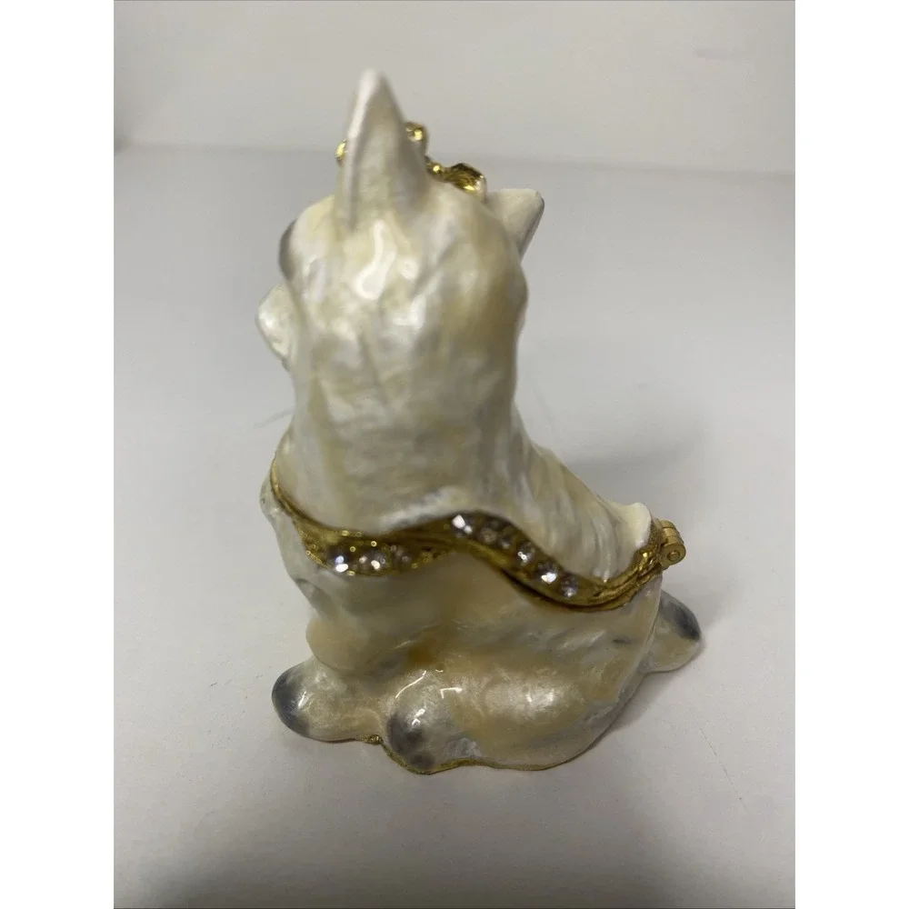 West Highland Terrier Dog Jeweled Trinket Box Cloisonné Enameled‎